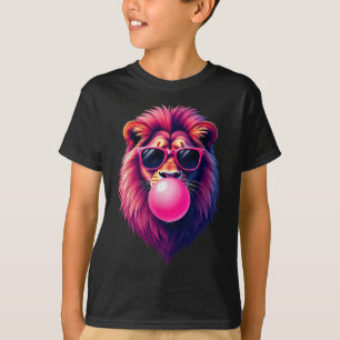 Pink Lion Blowing Bubble Gum  T-Shirt