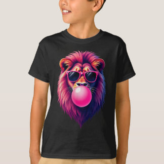 Pink Lion Blowing Bubble Gum  T-Shirt
