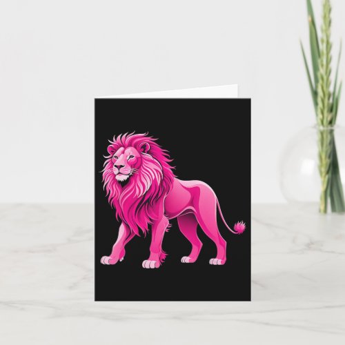 Pink Lion Breast Cancer Awareness Survivor Warrior Card