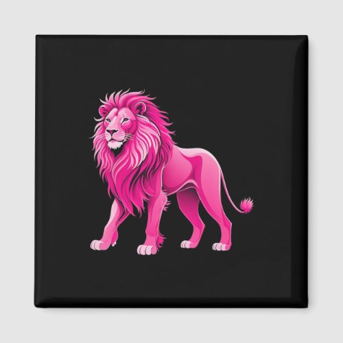 Pink Lion Breast Cancer Awareness Survivor Warrior Magnet