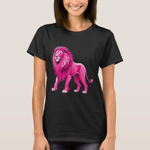 Pink Lion Breast Cancer Awareness Survivor Warrior T_Shirt