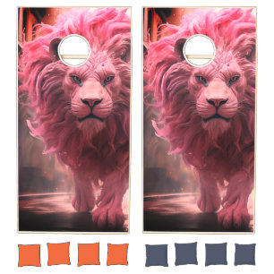 Pink Lion Cornhole Set