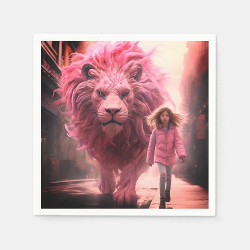 Pink Lion Napkins