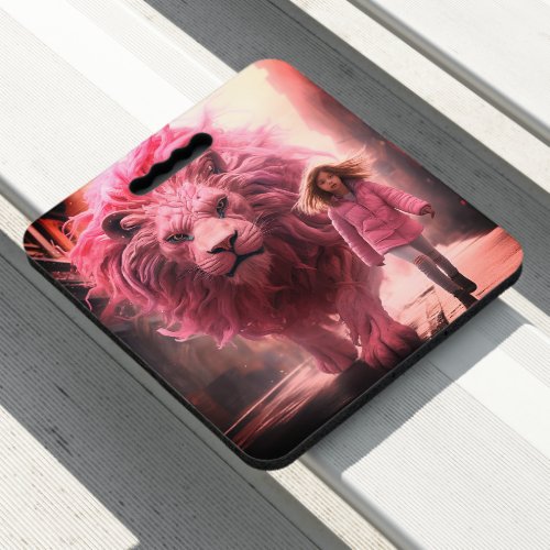 Pink Lion Seat Cushion