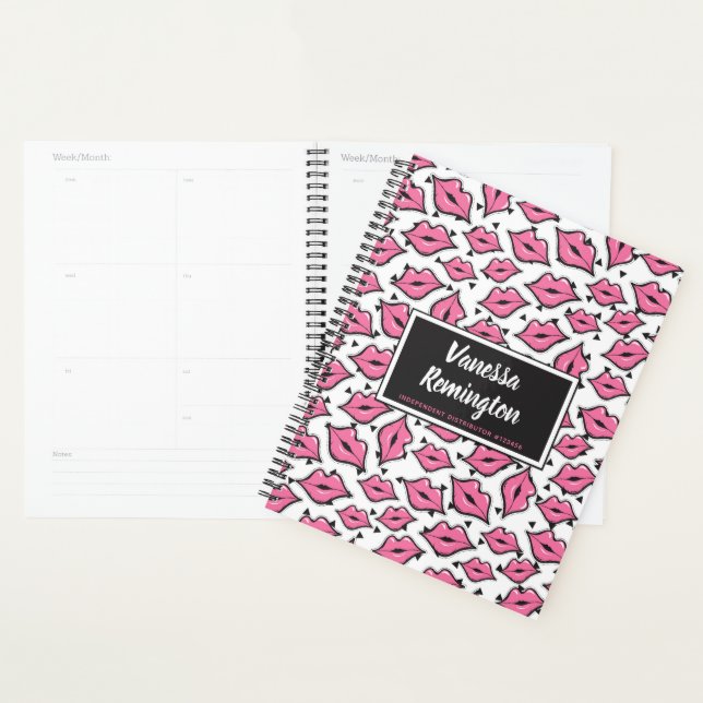 Pink Lip Kiss Lipstick & Beauty Distributor Custom Planner (Display)