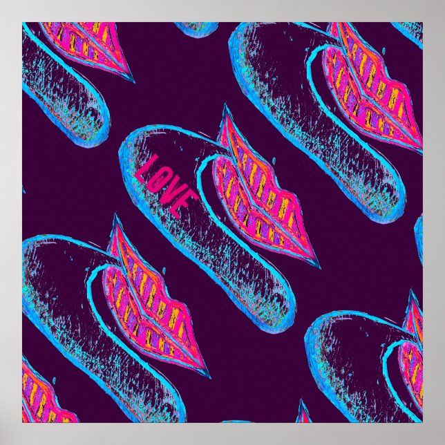 Pink lips and a word baloon or tongue poster (Front)