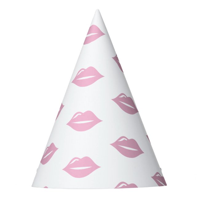 Pink lips, birthday party hat (Front)