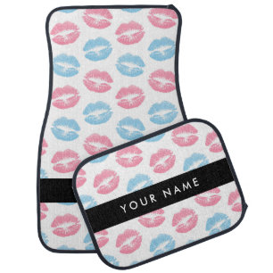 Pink Lips, Blue Lips, Kiss, Your Name, Personalise Car Floor Mat