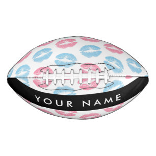 Pink Lips, Blue Lips, Kiss, Your Name, Personalise Football