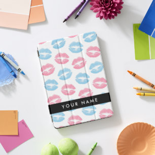 Pink Lips, Blue Lips, Kiss, Your Name, Personalise iPad Pro Cover