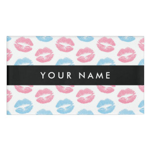 Pink Lips, Blue Lips, Kiss, Your Name, Personalise Name Tag