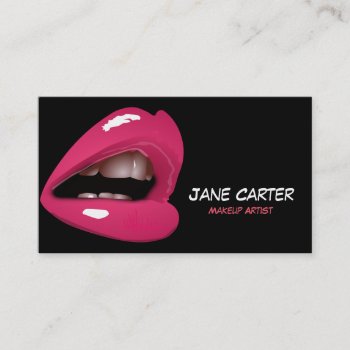 Pink Lips Business Card by Tissling at Zazzle