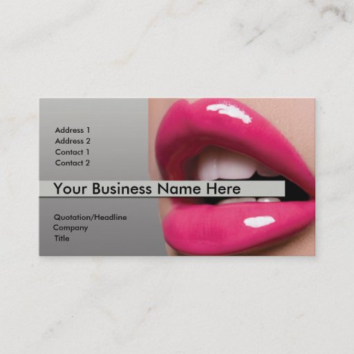 Customizable Pink Lips Business Card