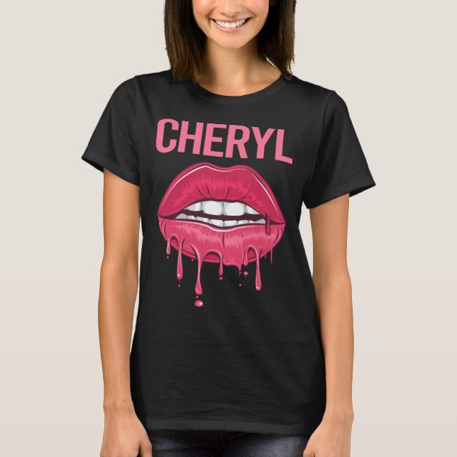 Pink Lips - Cheryl Name T-Shirt (Front)