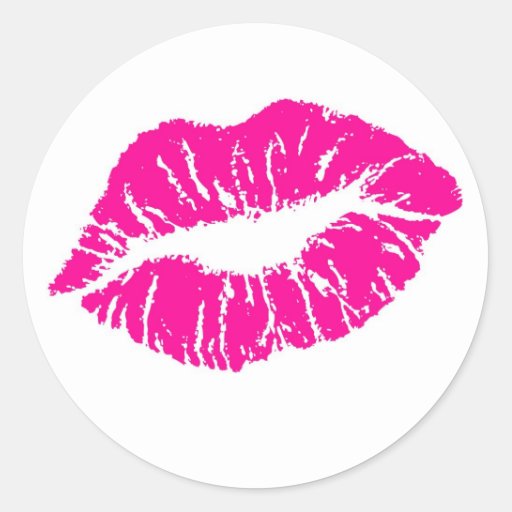 Pink Lips Classic Round Sticker | Zazzle