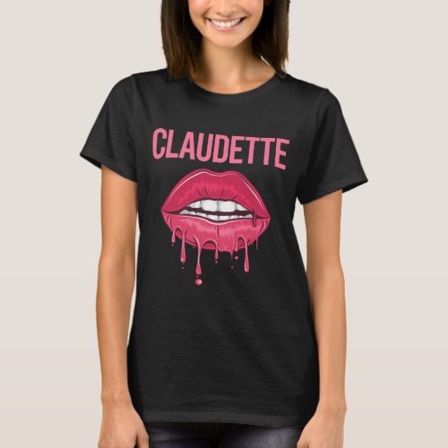 Pink Lips _ Claudette Name T_Shirt