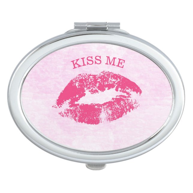 Pink Lips Compact Mirror (Front)