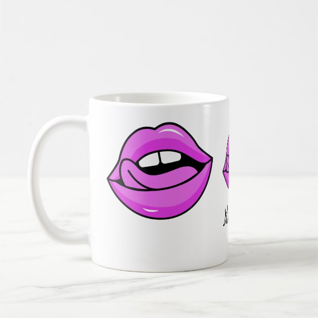 Pink Lips custom name mugs (Left)
