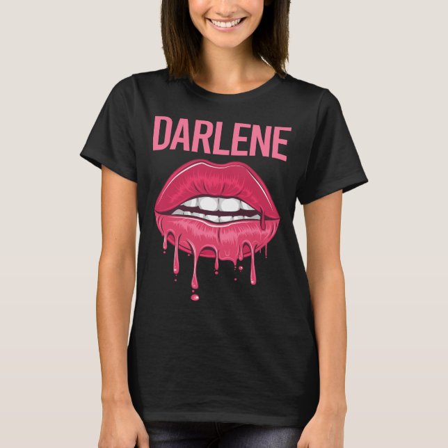 Pink Lips - Darlene Name T-Shirt (Front)