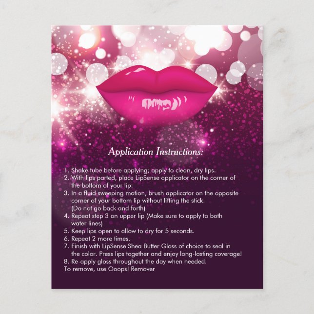 Pink Lips Glitters Beauty Salon Instruction Tips Flyer (Front)