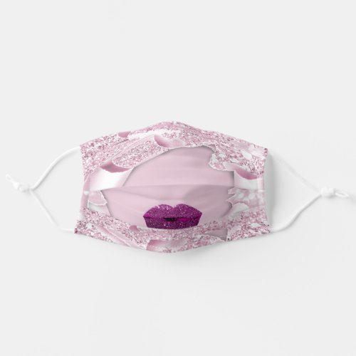 Pink Lips Kiss GLITTER EFFECT Covid Adult Cloth Face Mask