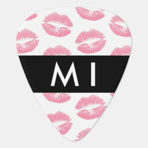 Pink Lips, Kiss, Lipstick, Your Name, Personalise Guitar Pick