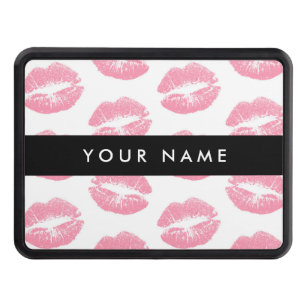 Pink Lips, Kiss, Lipstick, Your Name, Personalise Hitch Cover
