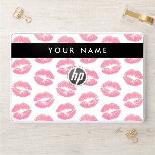 Pink Lips, Kiss, Lipstick, Your Name, Personalise HP Laptop Skin