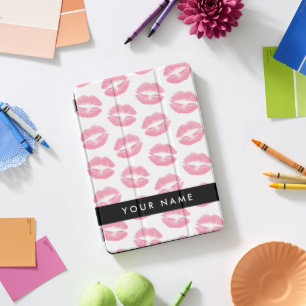 Pink Lips, Kiss, Lipstick, Your Name, Personalise iPad Pro Cover