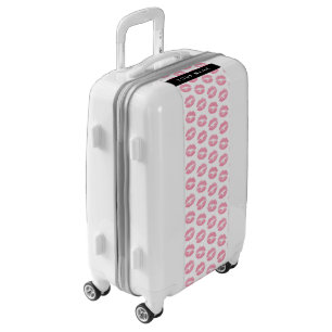 Pink Lips, Kiss, Lipstick, Your Name, Personalise Luggage