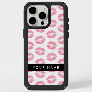Pink Lips, Kiss, Lipstick, Your Name, Personalise iPhone 15 Pro Max Case
