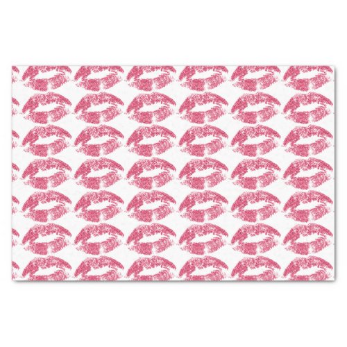 Pink Lips Kiss Pattern Tissue Paper