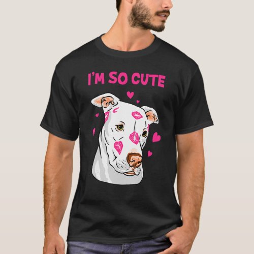 Pink Lips Kiss Sweet American Pitbull T_Shirt