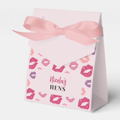 Pink Lips Kiss the Miss Hens Party Favor Box
