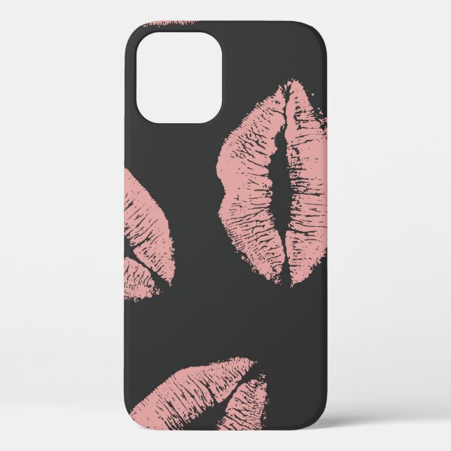 Pink lips kisses, Valentine's day pattern. Case-Mate iPhone Case (Back)
