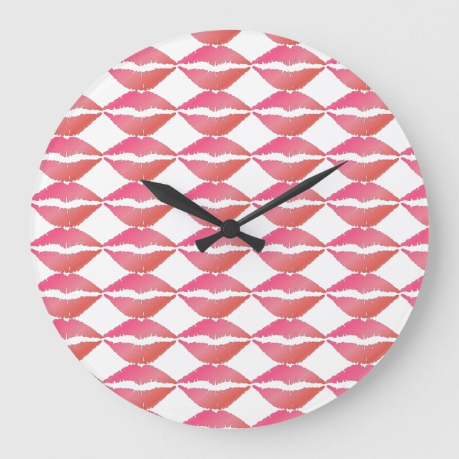 Pink Lips Large Clock (Front)