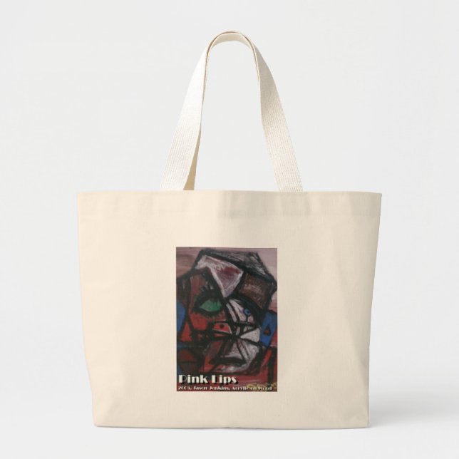 pink lips large tote bag (Front)