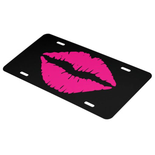 Pink Lips License Plate Zazzle
