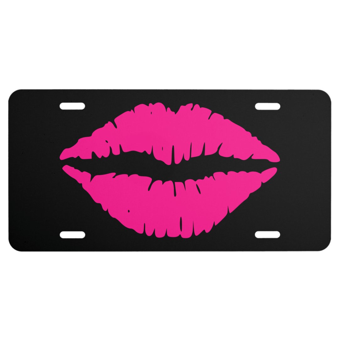 Pink Lips License Plate Zazzle