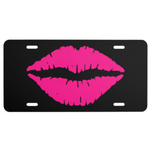 ATD Pink Lips kiss Personalized Novelty License Plate Decorative Vanity Front Car Tag
