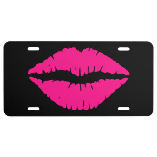 Pink Lips License Plate