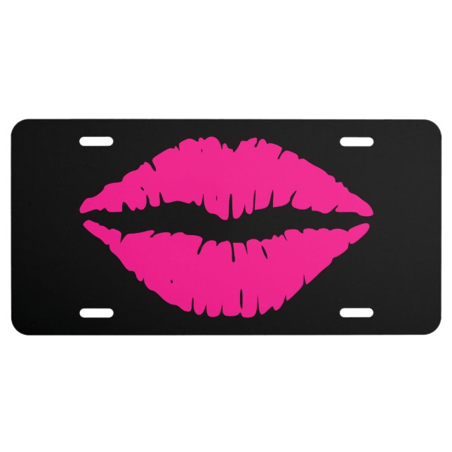 Pink Lips License Plate (Front)