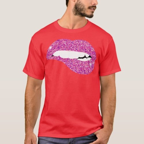 Pink Lips Lip Bite T_Shirt