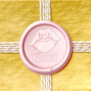 Pink Lips Lipstick Kiss Wax Seal Sticker