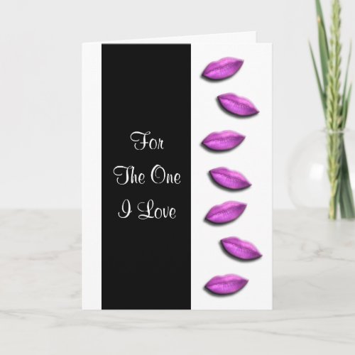 Pink lips love poem holiday card