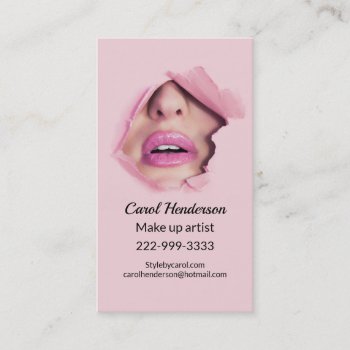 Pink Lips Make Up  Business Card by Hannahscloset at Zazzle