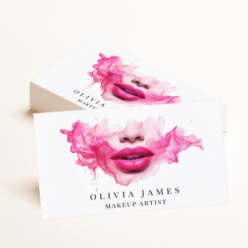 Pink Lips Makeup Artist Cosmetics Beauty Salon Business Card
