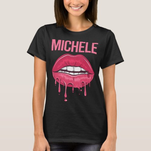 Pink Lips _ Michele Name T_Shirt