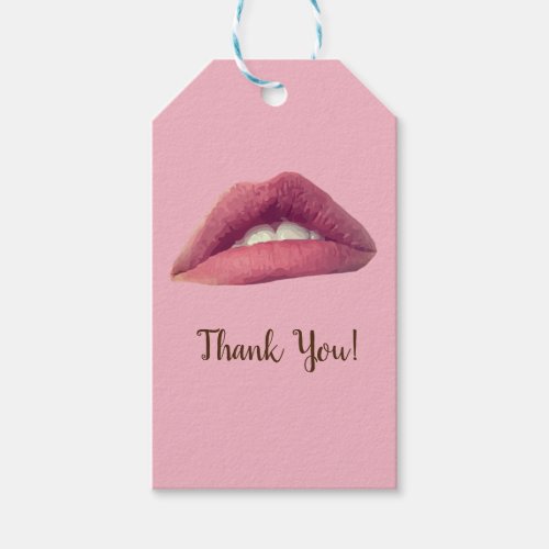 Pink Lips Mouth  Gift Tags
