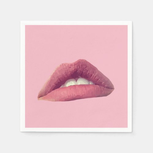 Pink Lips Mouth party Napkins